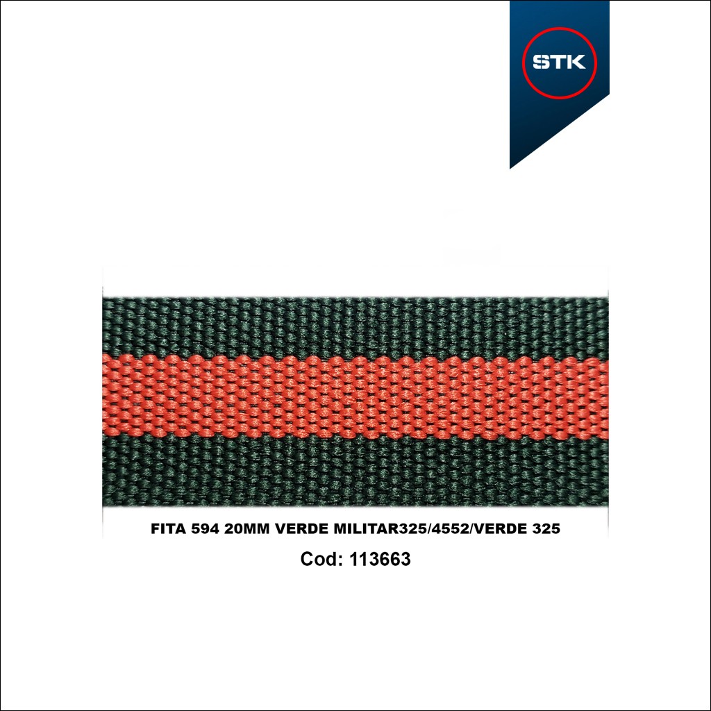 FITA 594 20MM VERDE MILITAR 325 / 4552 / VERDE325