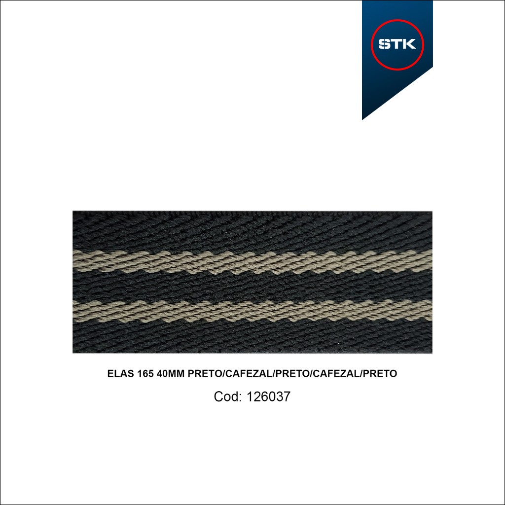 ELÁSTICO STK 165 40MM PRETO  / CAFEZAL / PRETO / CAFEZAL / PRETO