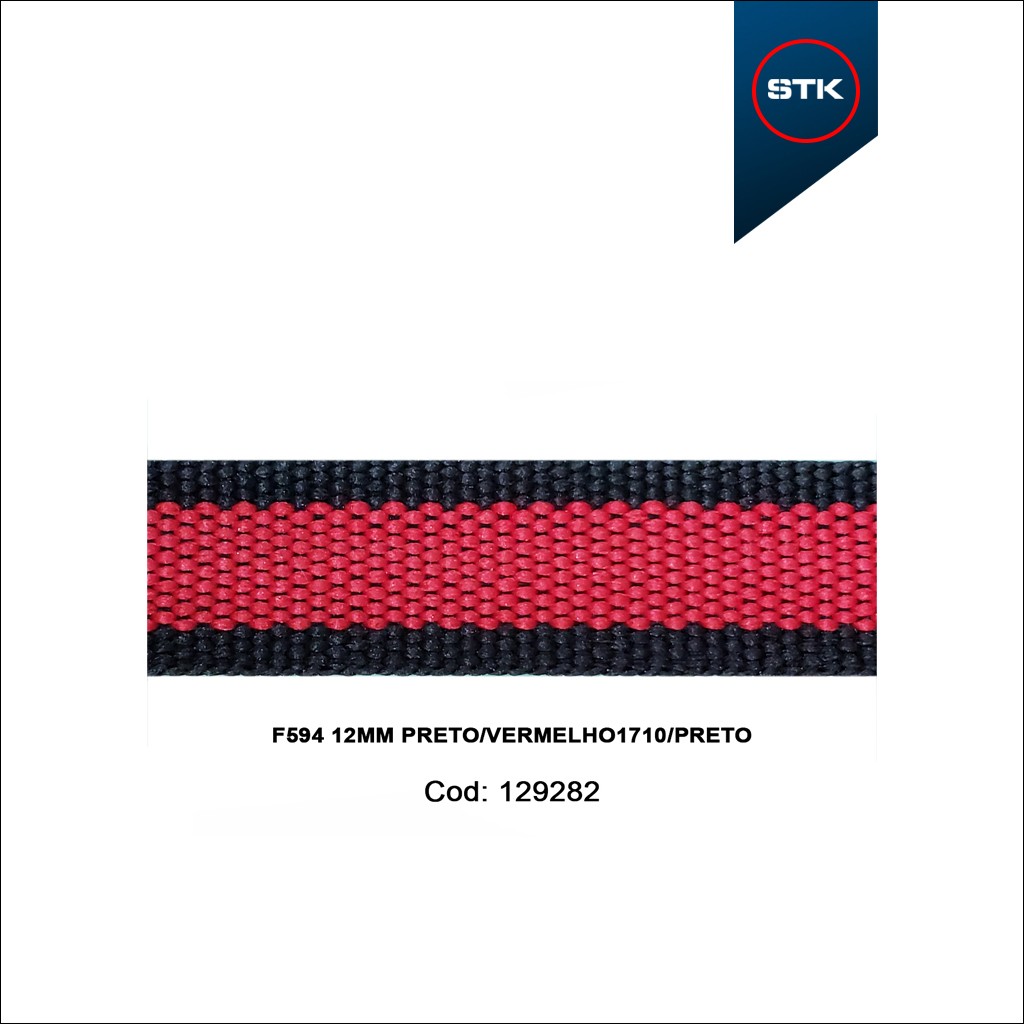 FITA 594 12MM PRETO / VERMELHO1710 / PRETO