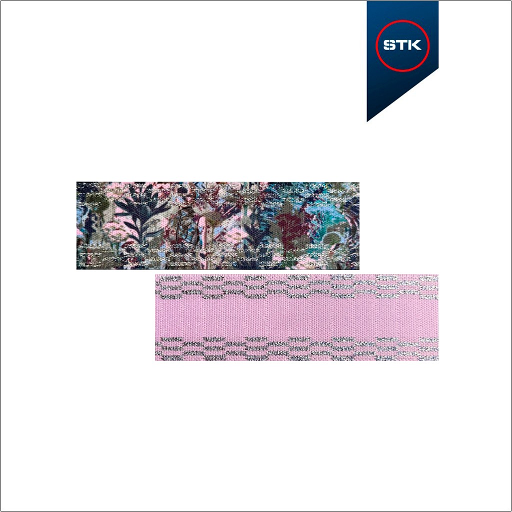 ELÁSTICO STK 2374 SUBLY 40MM BRANCO / LUREX PRATA (MASH UP - 798 - 2 LADOS)